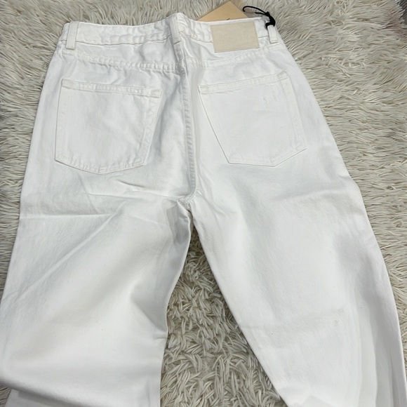 GRLFRND High Rise Straight Crop The Karolina White Button Fly Jeans Size 31 - Picture 8 of 11